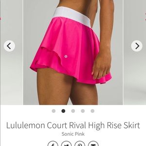 Lululemon Sonic Pink Court Rival Skirt NWT